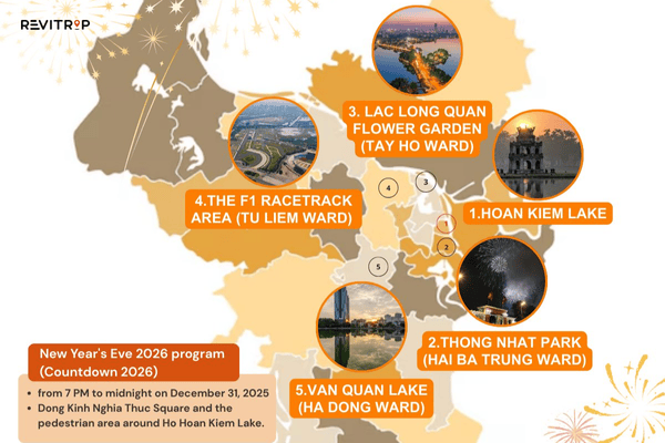 2026年新年河内烟花观赏地点地图