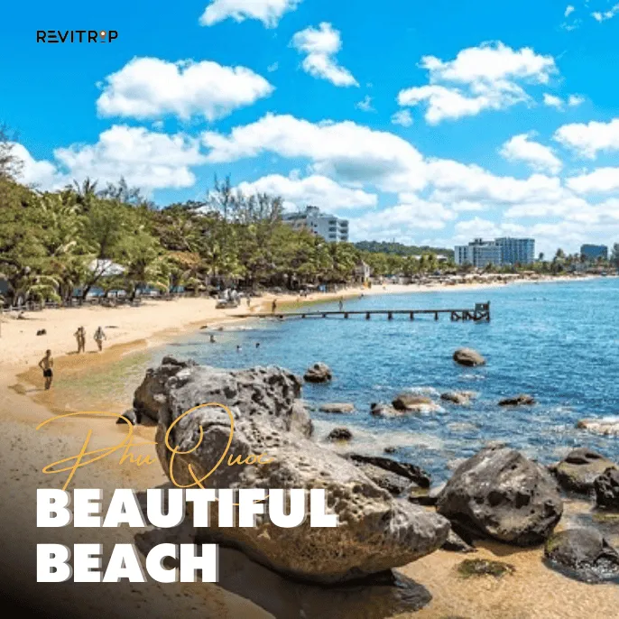 Phu Quoc beach showing white sand and clear water