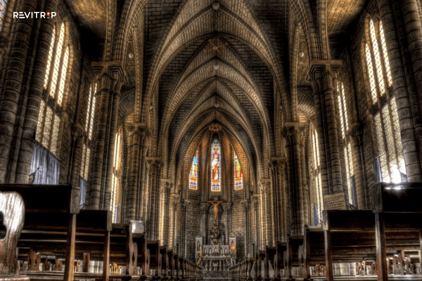 Sapa Stone Church Gothic stone facade and bell tower