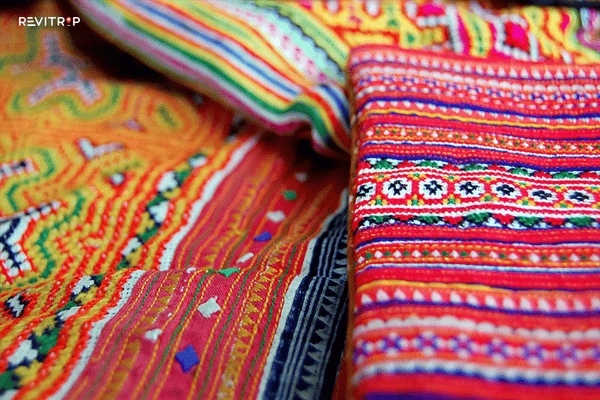 Traditional brocade patterns in Sa Pa