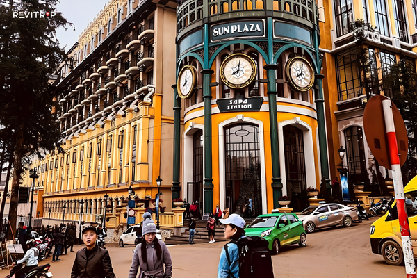 Sun Plaza Sapa Exterior and Clock Tower