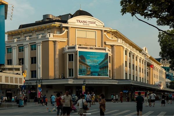Exterior of Trang Tien Plaza near Hoan Kiem Lake in central Hanoi