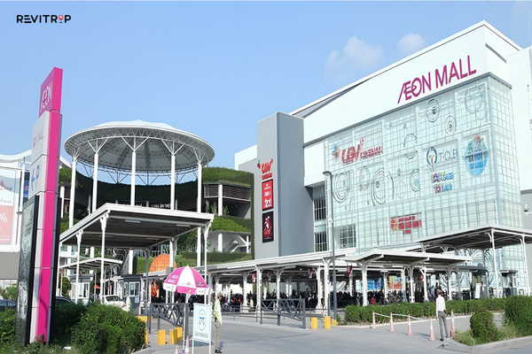 Exterior of AEON Mall Long Bien shopping center in Hanoi
