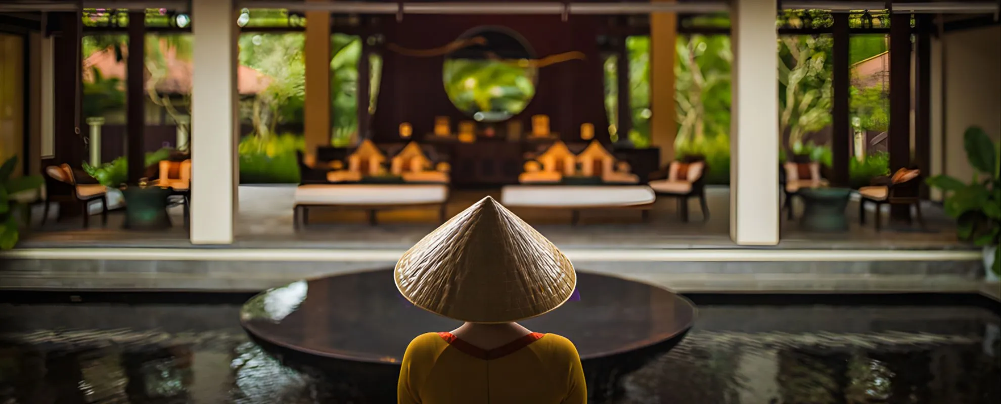 Peaceful wellness retreat in Vietnam with traditional design and a relaxing spa atmosphere
